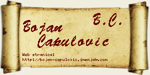 Bojan Capulović vizit kartica